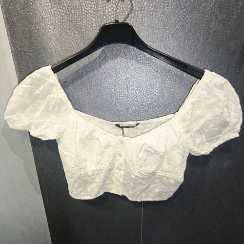 Crop top white Broderie Anglaise Shein new, size XS