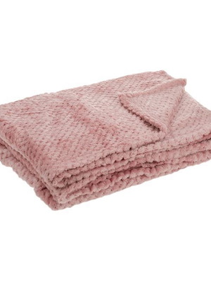 Ριχτάρι χειμερινής διακόσμησης ροζ PopCorn Sherpa 160x130cm καινούργιο