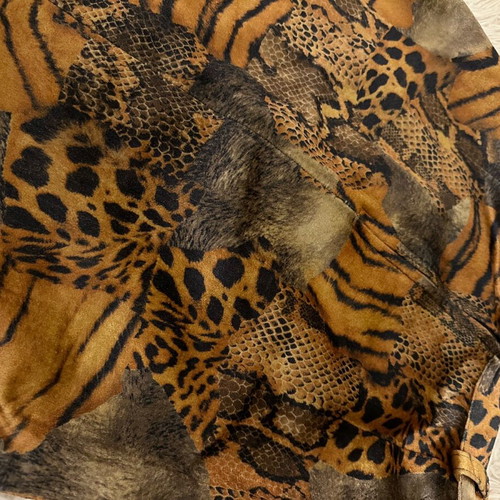 Midi velvet leopard-tiger skirt used, size S/M