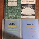 French language learning books used with wear and markings