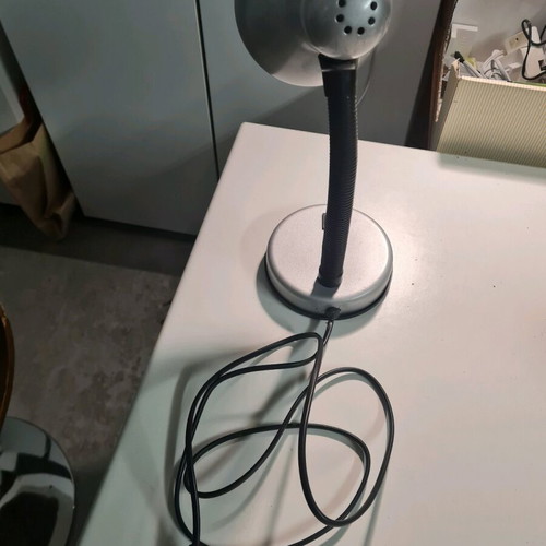 Desk lamp used with flexible arm and switch silver color