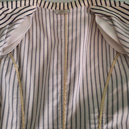 MIA women's cotton striped jean-style jacket black white like new
