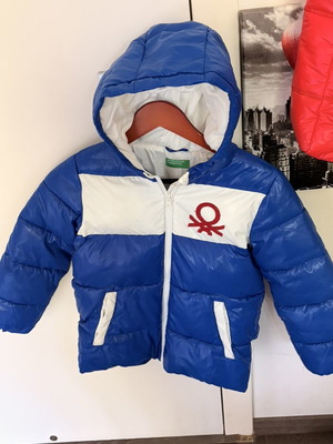 Benetton Kids Puffer Jacket Like New, Blue, Size 7-8 Years
