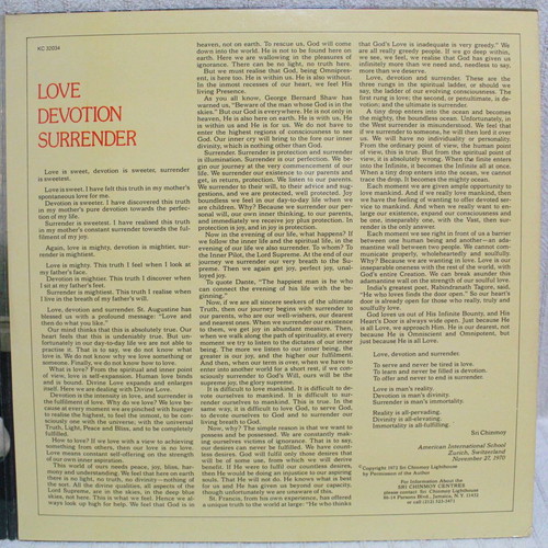 Carlos Santana & Mahavishnu John McLaughlin Love Devotion Surrender vinyl LP used