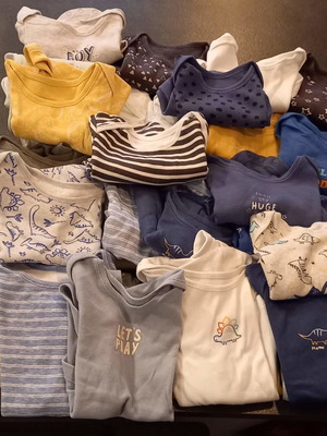 Baby bodysuits used, pack of 34 pieces, 3 to 18 months
