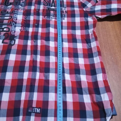 Camp David plaid shirt used, men's size L, red and blue