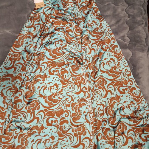 Attrattivo satin long skirt new, size S-M, brown and turquoise