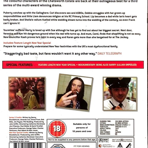 Shameless Series Three DVD, sealed, English subtitles