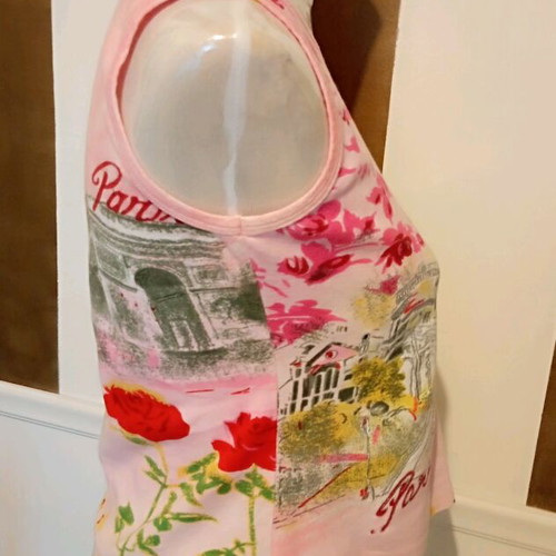 Derhy vintage girly romantic Parisian chic pink tank top like new