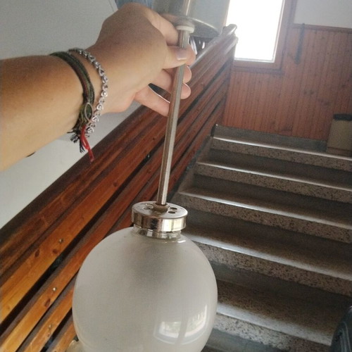 Ρετρό κλασικό βίντατζ φωτιστικό μονό κρεμαστό με ματ γυαλί