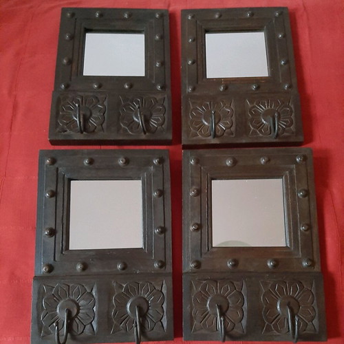 Woodcarved mirrors used, antiques from the 60s, set of 4