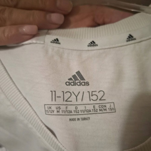 Adidas girls' short-sleeve shirt like new, 100% cotton