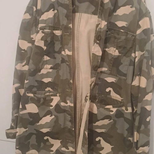 Women's military-style jacket large HM like new with hood