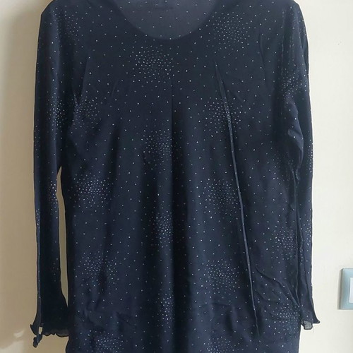 Jenny see-through blouse with strass, size Small/Medium