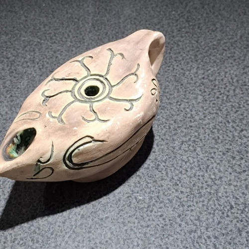 Handmade Clay Lamp decorative replica of Late Antiquity, like new