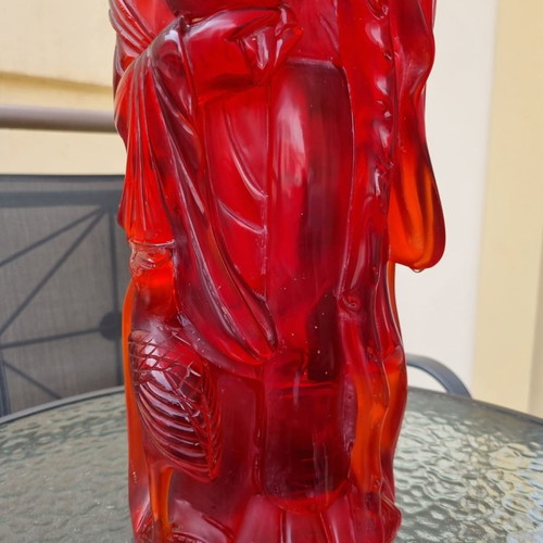 Buddhist statue used, copper red, bakelite, 60 cm tall