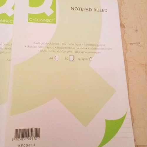 Q-CONNECT Notepad A4 Size Pack of 4 New