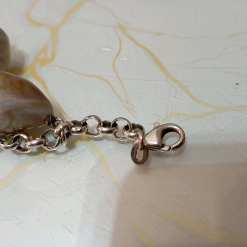 Silver bracelet with agate like new