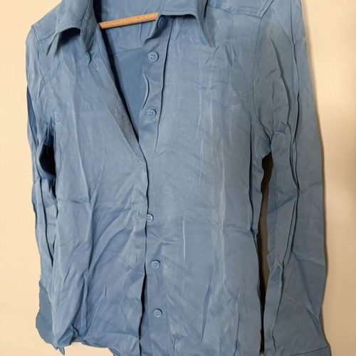 Zara shirt size M like new, blue turquoise satin look