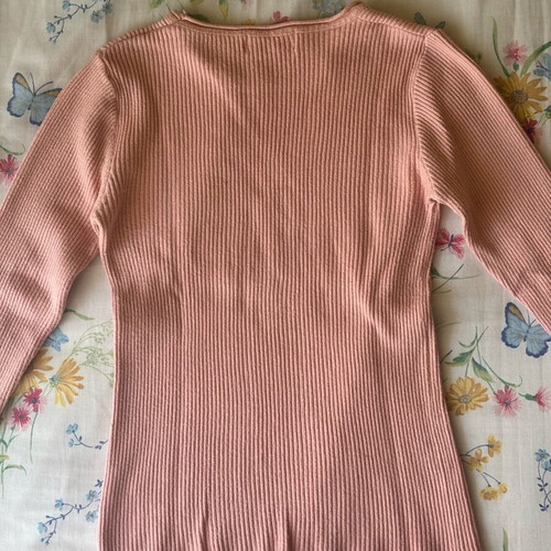 Pink ribbed knitted blouse like new, size S