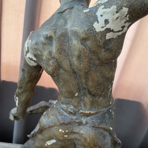Old ceramic figurine with artist signature, possibly German