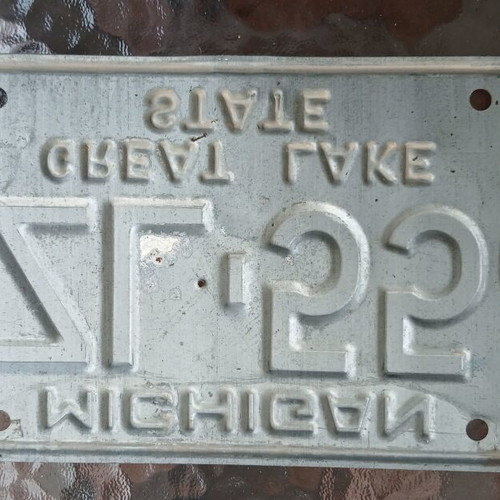 Michigan car license plate used, 1973