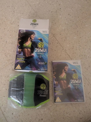 Zumba Fitness 2 Nintendo game with belt like new