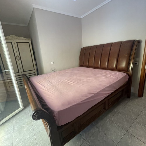 King Size Bed Kourtis solid wood used with mattress and premium base