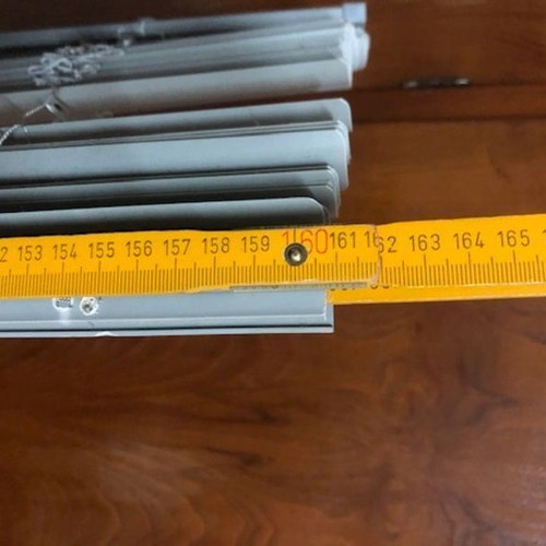 Plastic window blind used, gray 160 x 240 cm