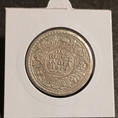 1 Rupee 1919 silver British India coin like new