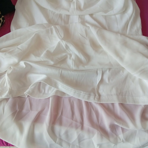 Only satin dress, size 38, white, lined