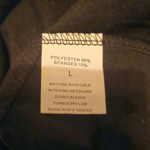 Spandex leather-type shorts new, size L, black