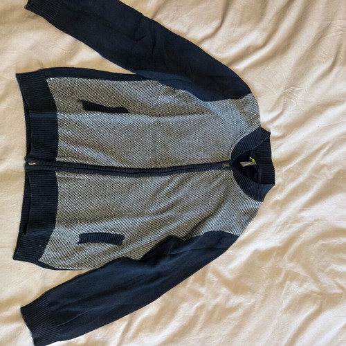 Orchestra knitted cardigan like new, white and blue, size S