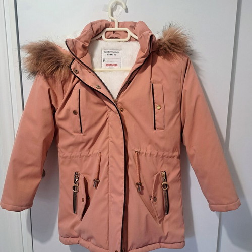 Energiers thick pink jacket with hood for 10 years old, 140 cm like new