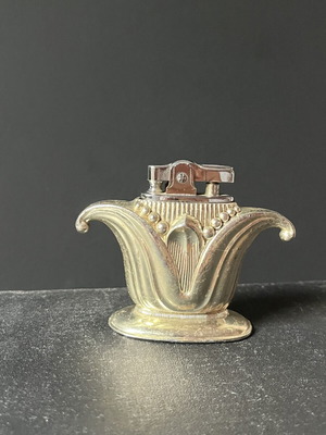 Vintage petrol table lighter gold plated, used, 1950s-60s