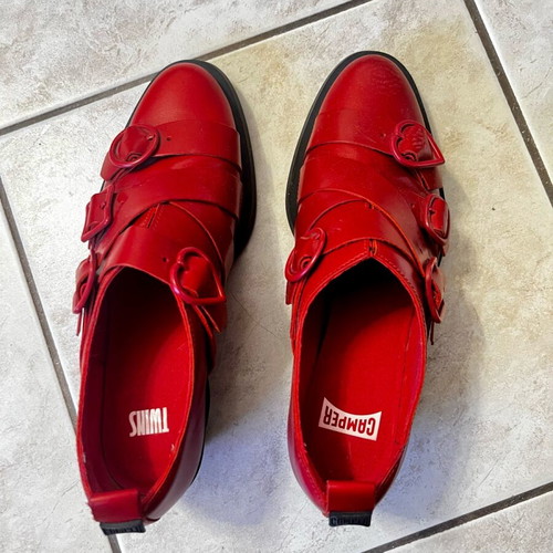 Camper Twins women's red leather shoes like new