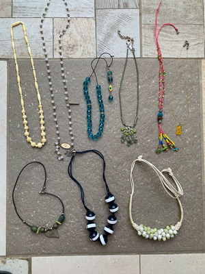 Set of 9 necklaces with various designs