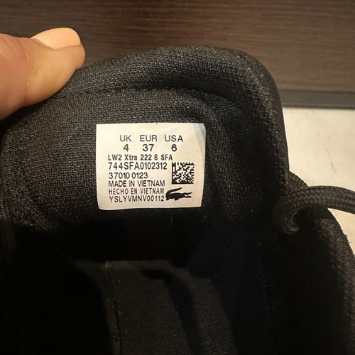 Lacoste athletic shoes like new, size 37, black and white