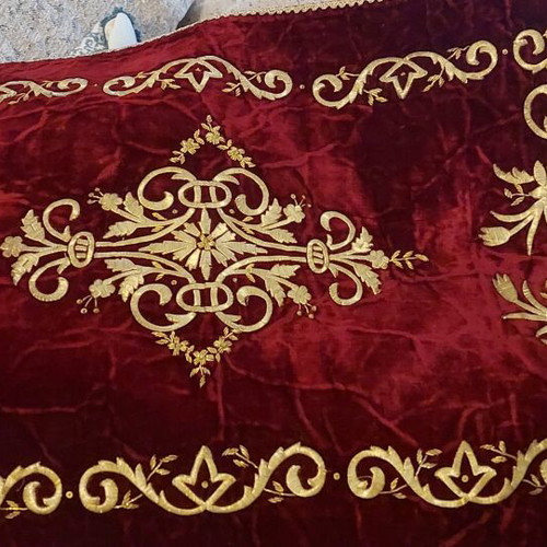 Holy Table Cover used velvet, burgundy color