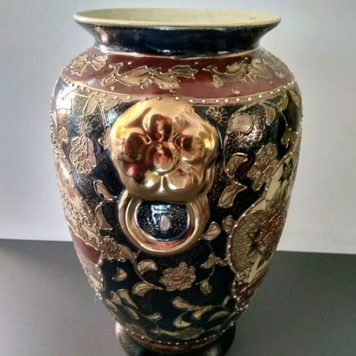 Satsuma vase set used, height 32 cm