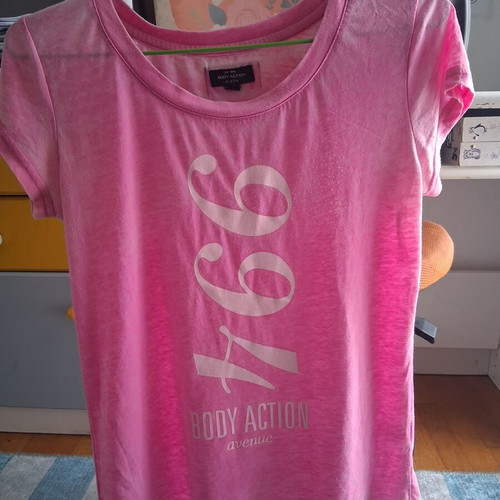 Body Action women's T-shirt used, size small, pink fluorescent