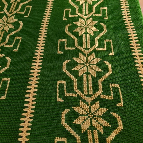 Traditional wool knitted blanket used 180x210 cm handmade