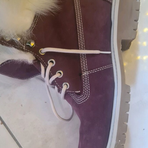 Timberland boot with full rabbit fur like new, size 39.5, purple