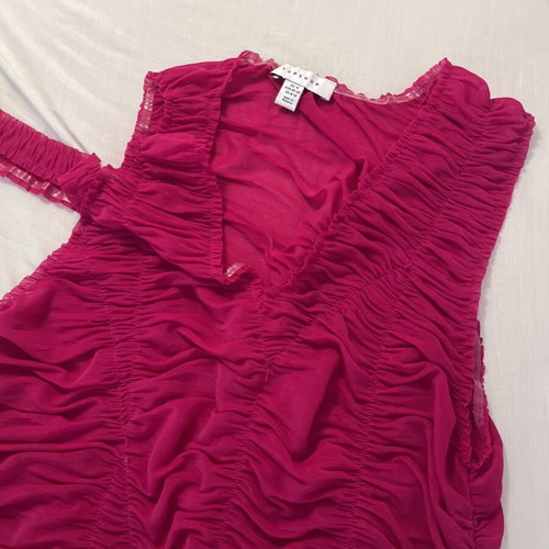 Topshop top cherry red like new with interesting details