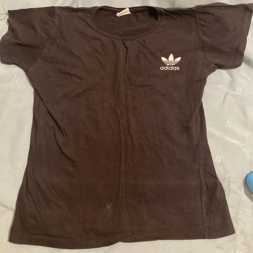 Adidas kids shirt used, size 146-152 cm, black and white