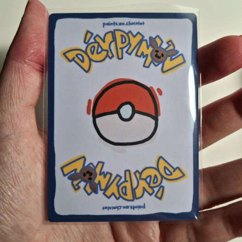 Custom Pokemon card Derpymon Flareon new with foil effect