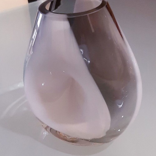 Modern Art thick glass vase white anthracite