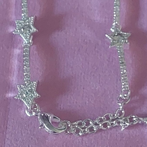 A.L.E. silver bracelet with star design and white zirconia, size 18-21