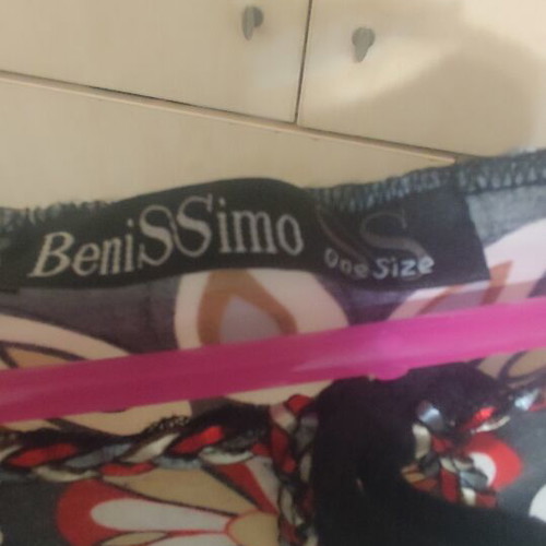 Benissimo Boho Tunic with Bold Patterns and Pom Poms like new