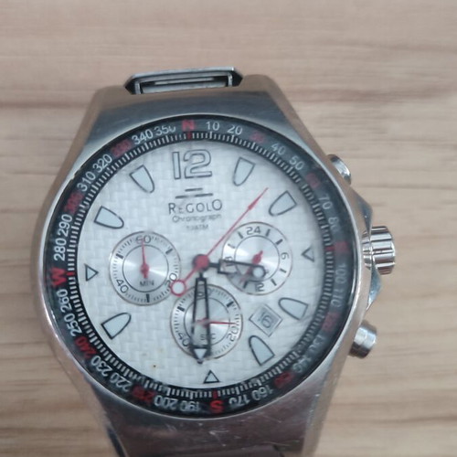 Regolo men's chronograph watch with free silicone strap watch